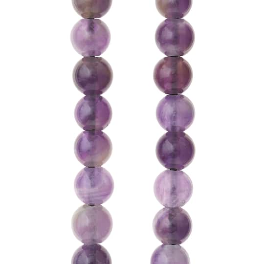Purple Large Hole Amethyst Round Beads by Bead Landing™, 8mm